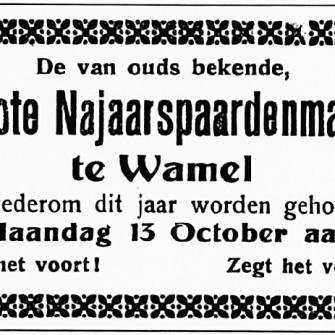 Wamel ligt op een noord – zuid en oost – west handelsroute. De Waal en het veer Tiel Wamel spelen daarin een grote rol. Zo ontstonden er in de achttiende en negentiende eeuw markten die mogelijk hun wortels hebben in een veel oudere traditie. Dit hoofdstuk is een beschrijving van handel die voor paarden uitgroeide tot internationale bekendheid…