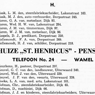 Tegenwoordig kennen we de telefoonboeken en,  de gouden gids en de jaarlijkse gemeentegids. Vroeger gaf De Gelderlander adresboeken uit. In het boek voor Maas & Waal en westelijk Rijk van Nijmegen, uitgave 1938 drukte men in het boek een facsimile af van Wamel.